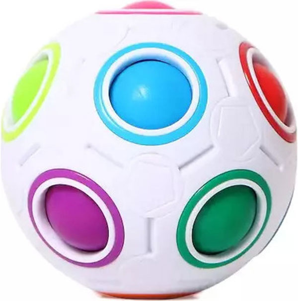 Mini Magic Rainbow Ball Football Fidget Λευκό